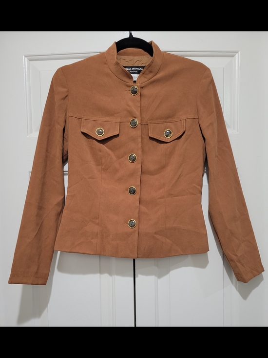 Donna Morgan Jackets & Blazers - Donna Morgan Camel Brown Stand Collar Button up Blazer Jacket
